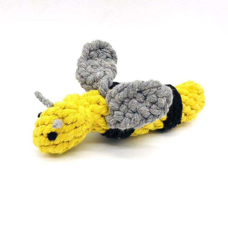 Cotton rope bee shaped dog toy