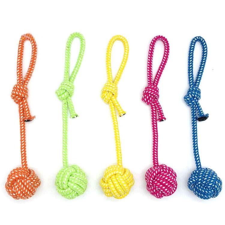 Cotton rope hanging ball dog toy