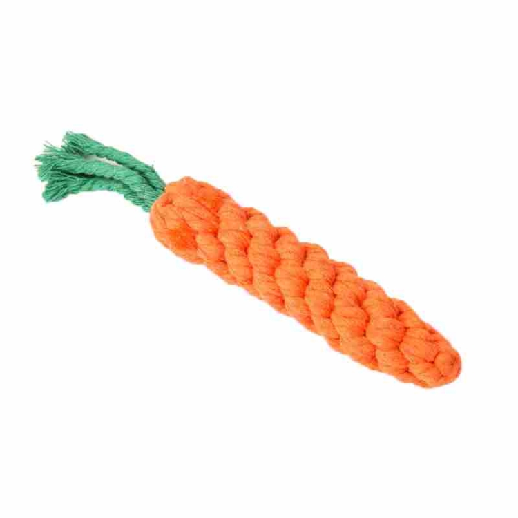 Cotton rope carrot shaped dog toy