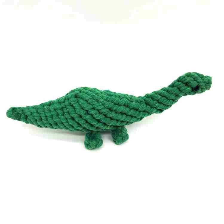 Cotton rope green Dinosaur shaped dog toy