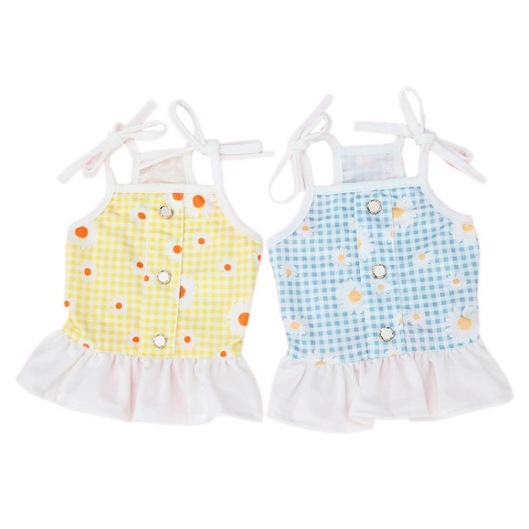 Summer dog clothes with chrysanthemum pattern