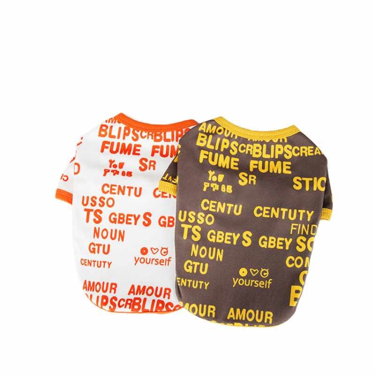 Summer dog clothes with English words pattern