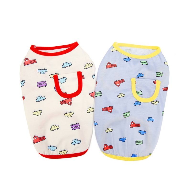 Summer dog clothes with small car pattern