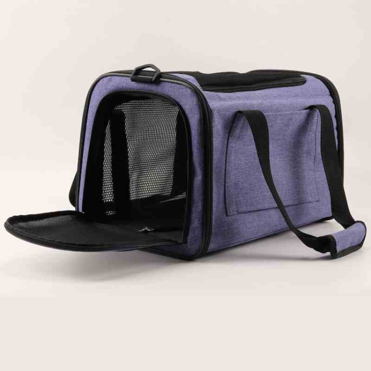 Grey purple portable handbag