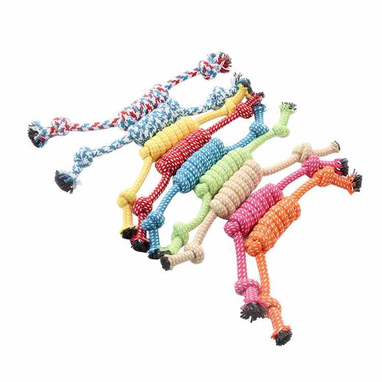 Cotton rope colourful candy shaped dog toy