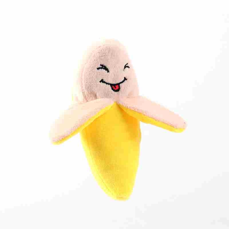 Plush fabric banana shaped dog doll