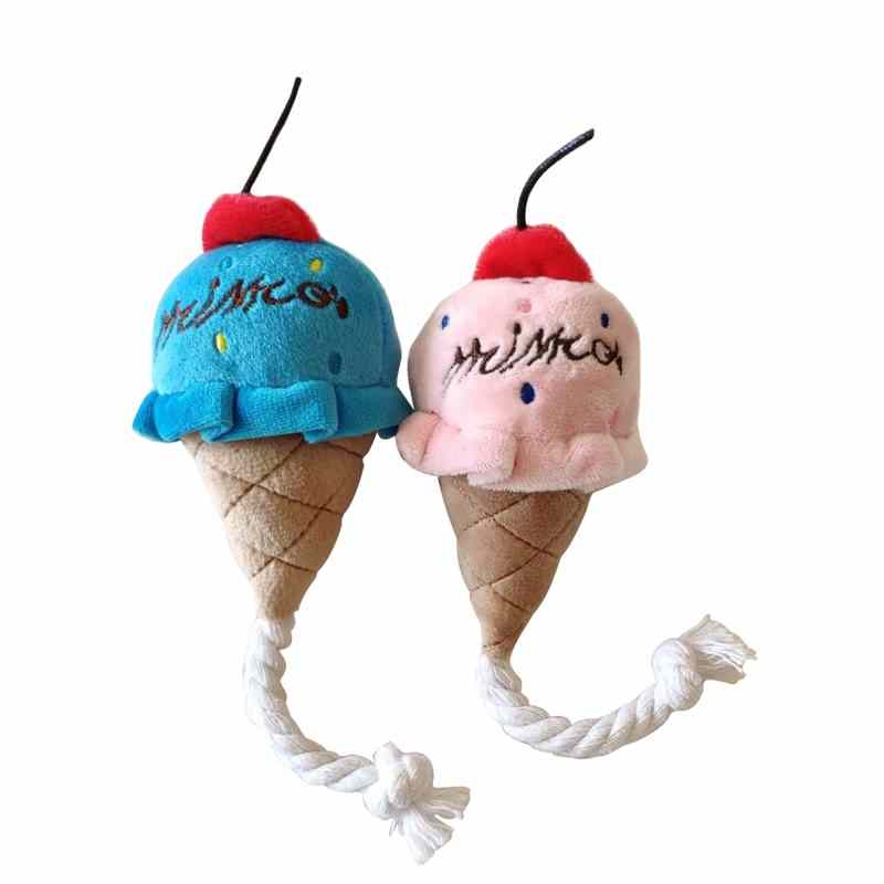 Plush fabric Ice cream shaped dog toy