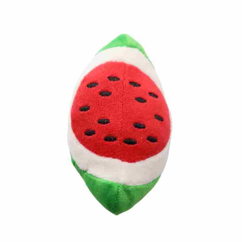 Plush fabric cut watermelon shaped dog toy