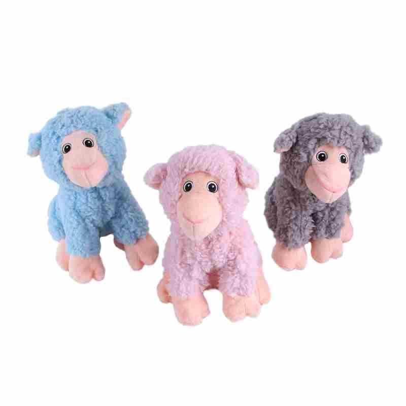 Plush fabric sheep shaped dog toy
