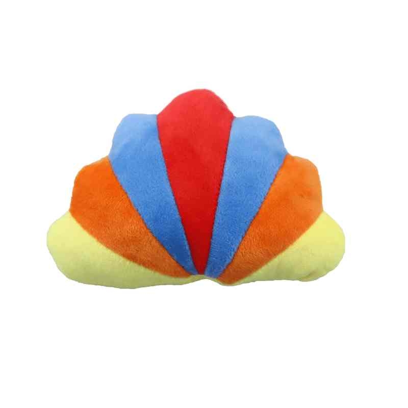 Plush fabric shell shaped dog toy