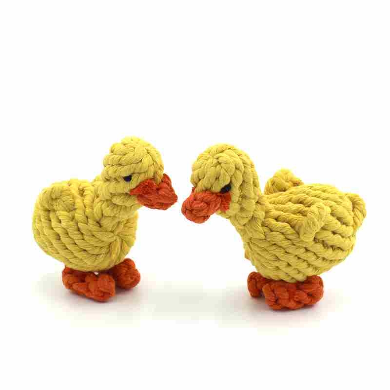 Cotton rope duck shaped dog toy