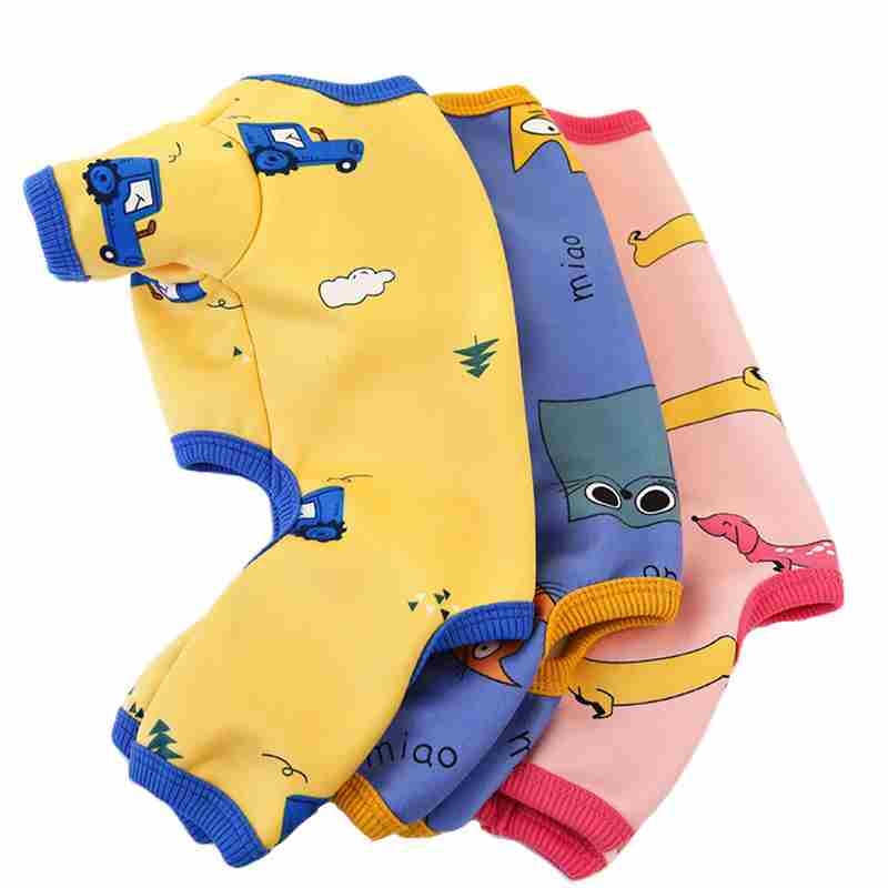 Winter pink blue yellow dog clothes with different pattern