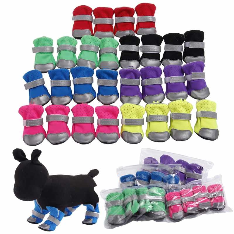Breathable reflective soft bottom spring and summer thin dog shoes