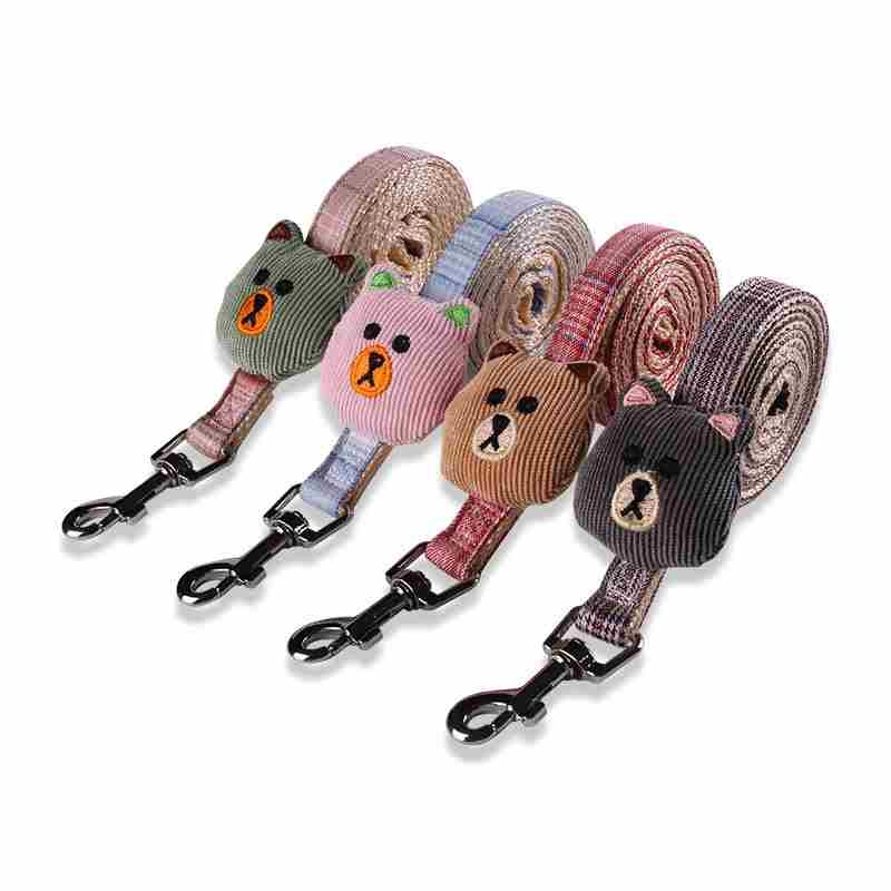Cute bear doll blue pink grey red pet harness with leash