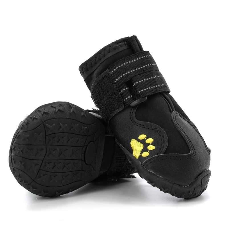 Black red Non-slip waterproof dog shoes