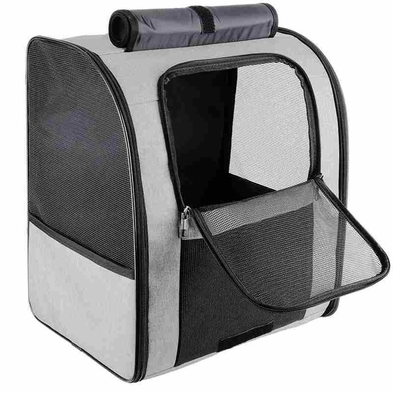 Portable Oxford cloth foldable shoulder pet backpack