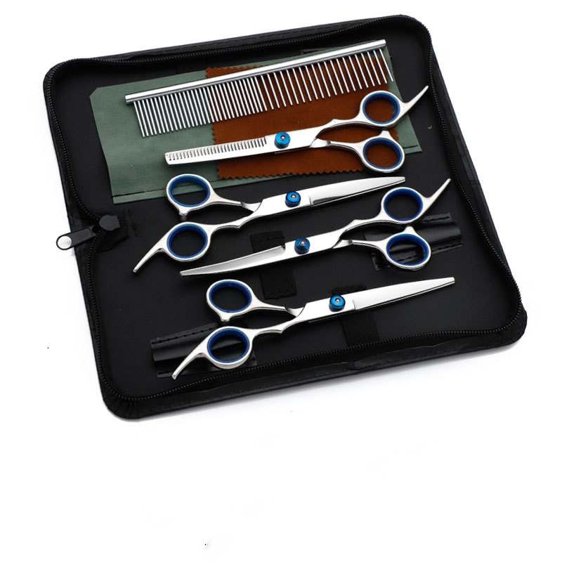 6 inch and 7 inch four scissors in set with one comb