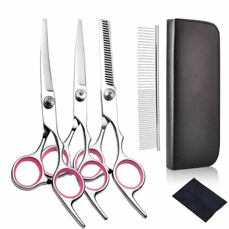 6 inch and 7 inch three scissors in set with one comb