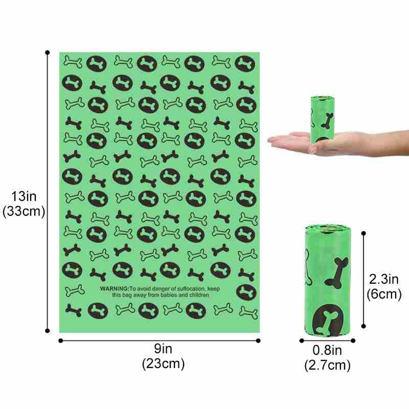 One roll degradable pet waste poop bag without package