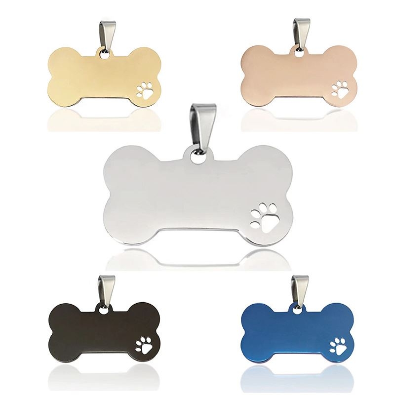 Wholesale hollow dog claw bone shape cross border stainless steel pet tag