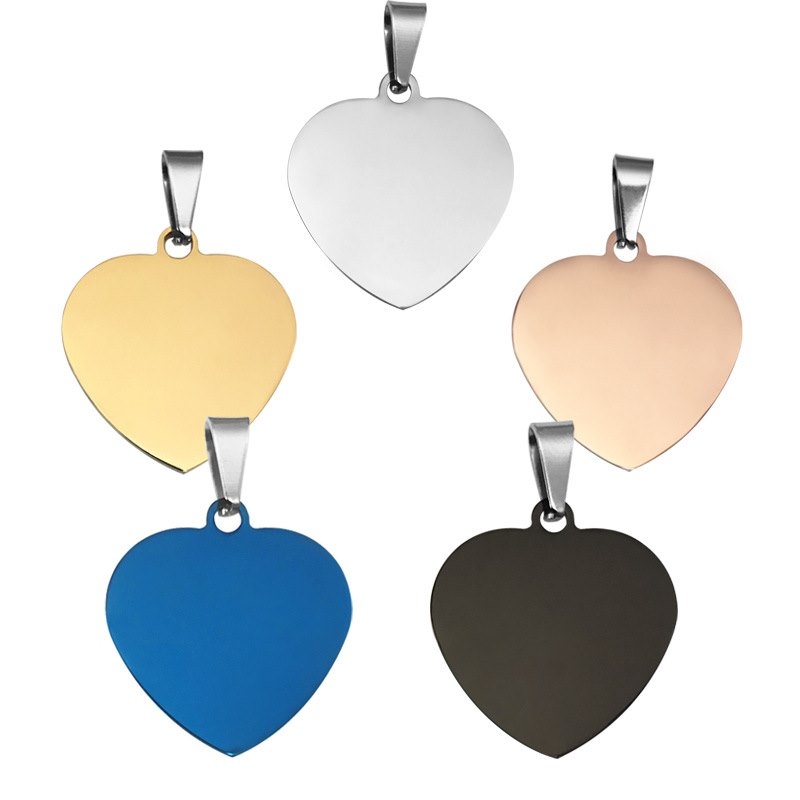Heart shaped pet tags of different colors