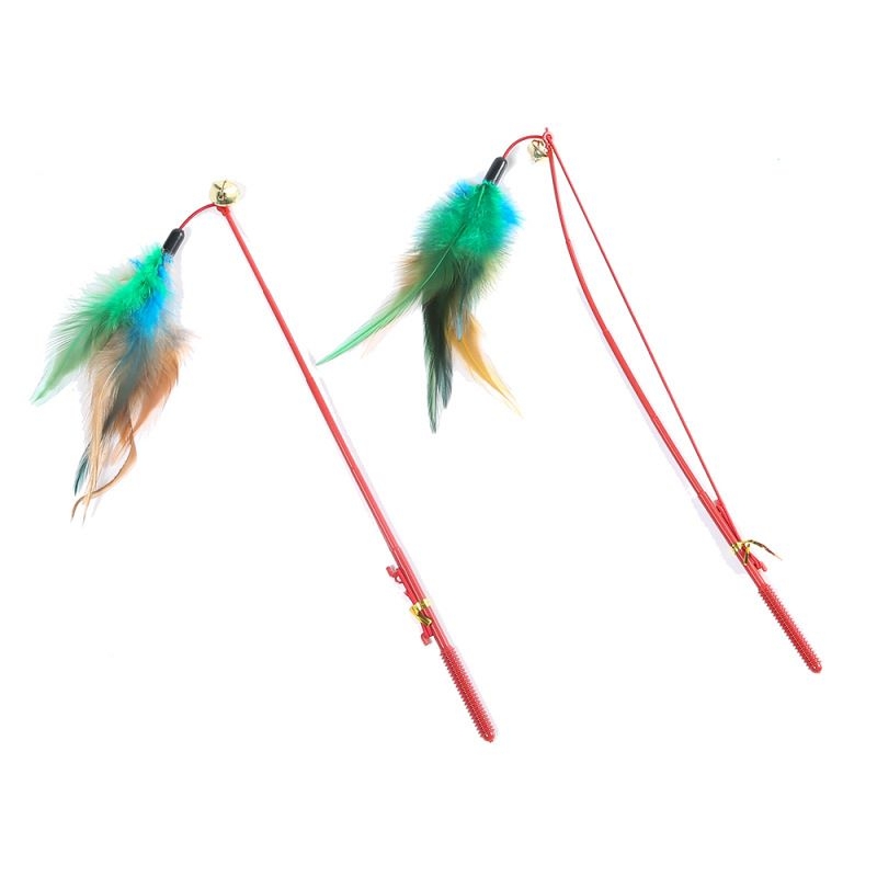 Fishing rod feather funny cat stick
