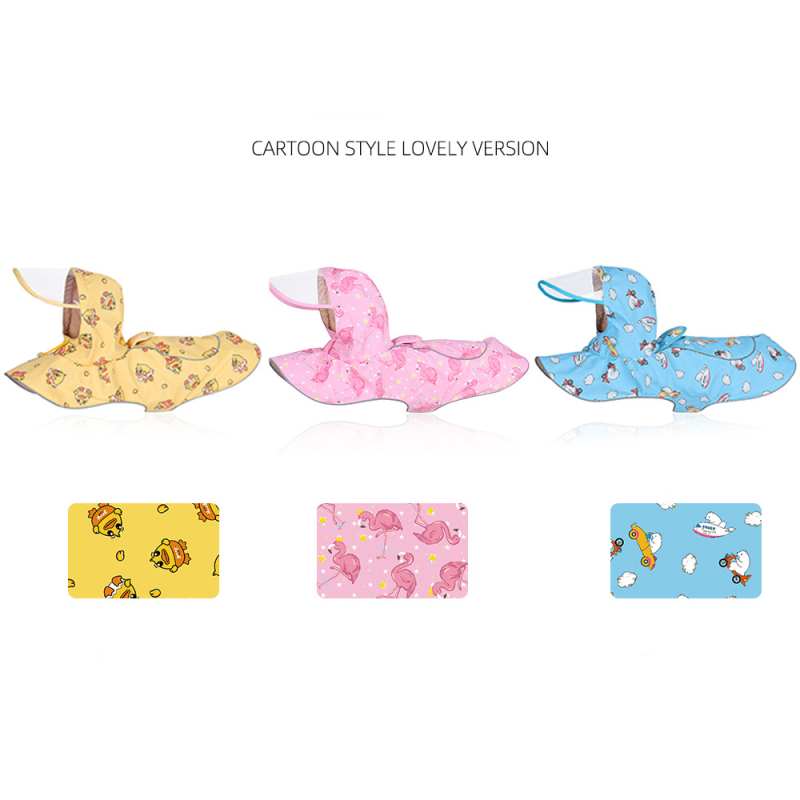 Cartoon style lovely dog raincoat