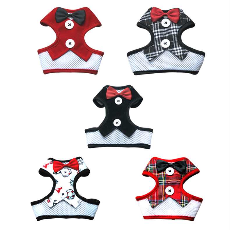 Dress bow tie pet harness with leash