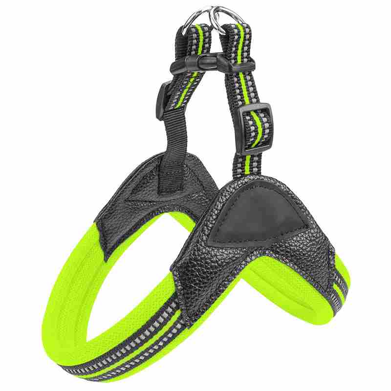 PU blue green orange black pet harness