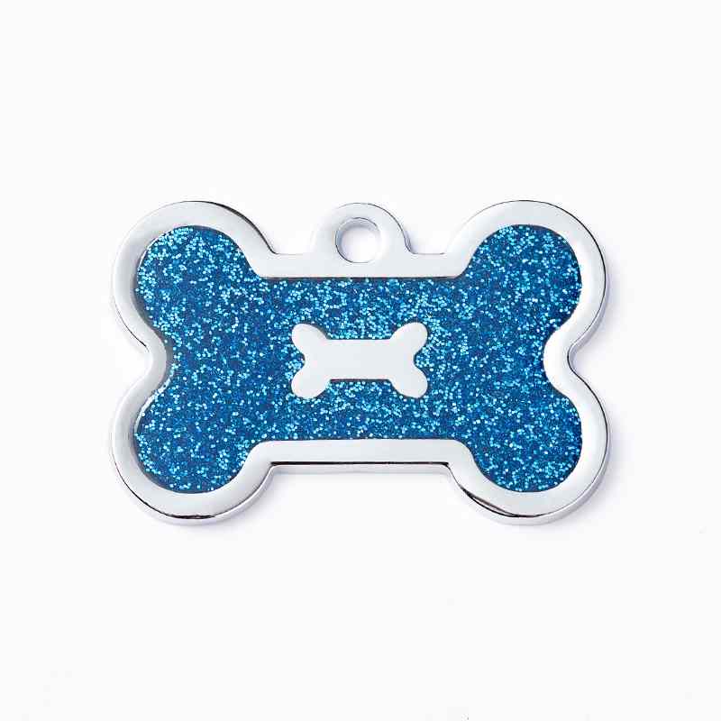 Wholesale bone shaped glitter pet tag