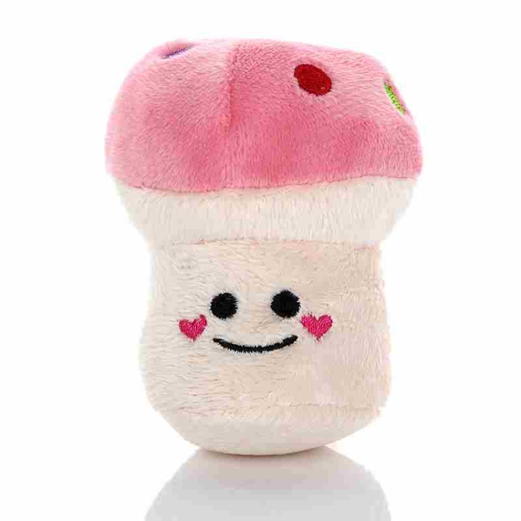 Plush fabric mushroom shaped dog toy