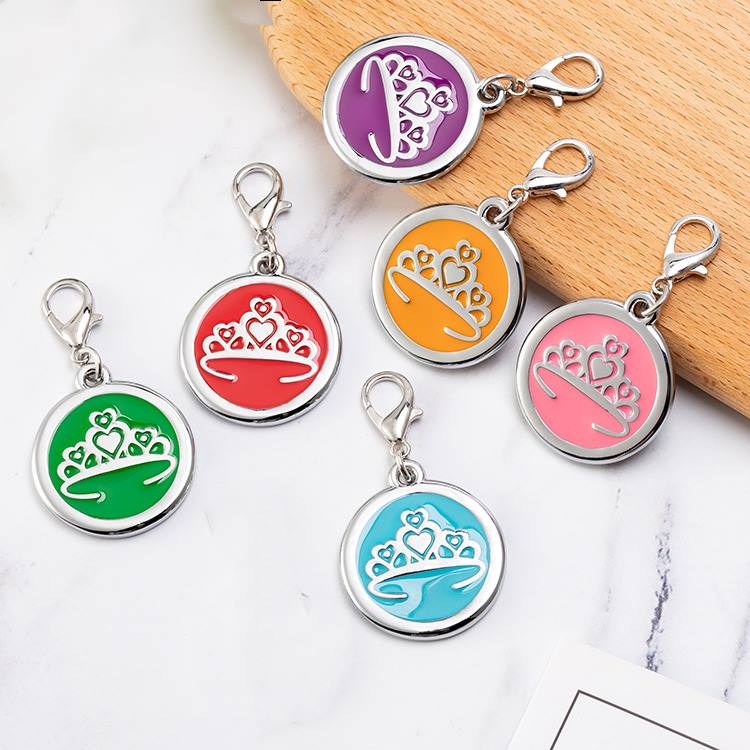 2.5cm round zinc alloy pet tag