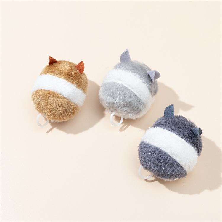 Pull rope vibrating plush mouse shape toy