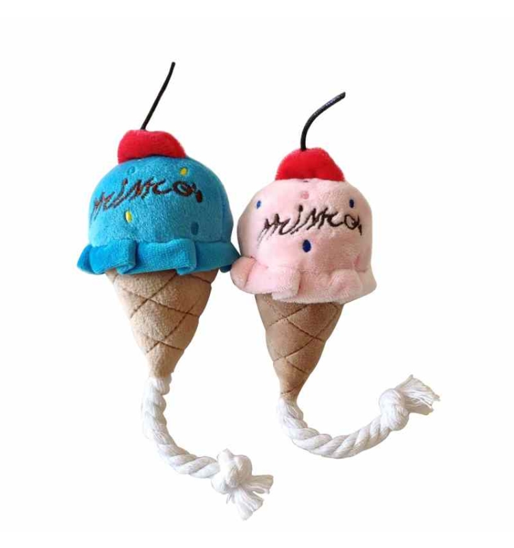 Plush fabric Ice cream shaped dog toy