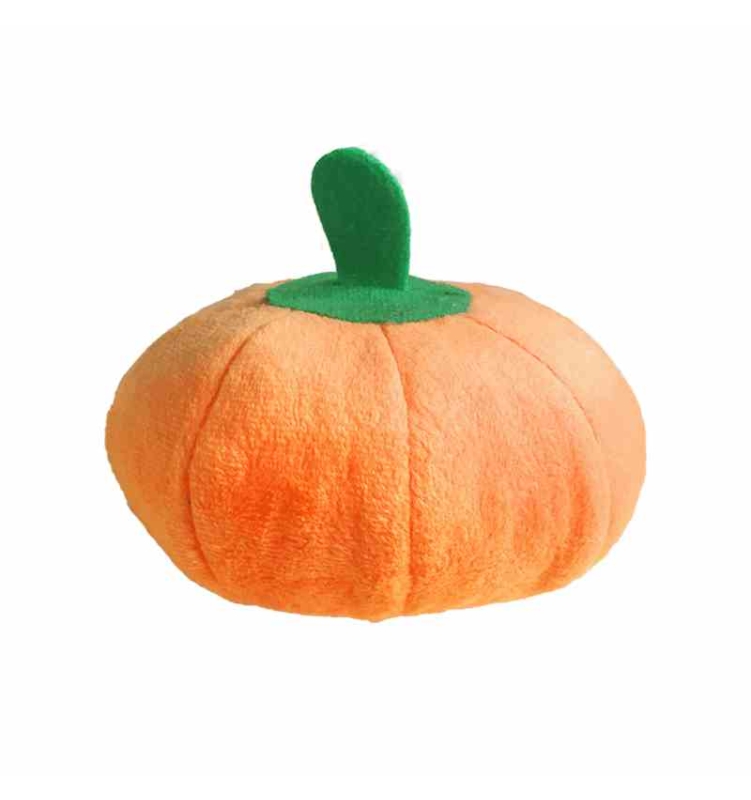 Plush fabric pumpkin  shaped dog toy