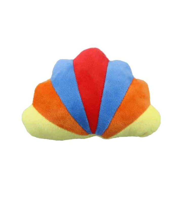 Plush fabric shell shaped dog toy