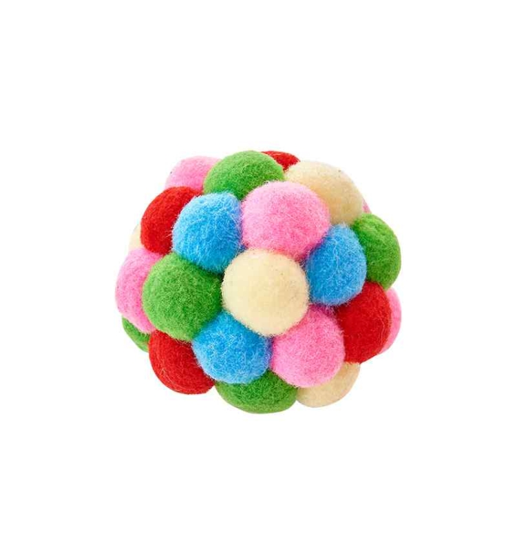 Colorful plush ball cat toy