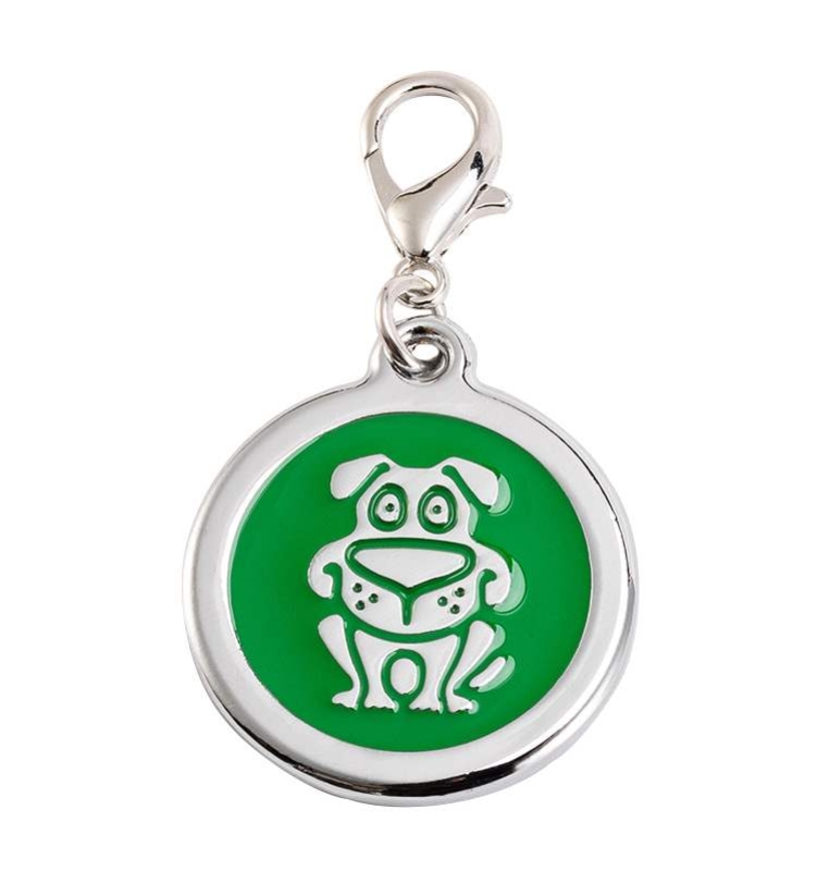 Round pet tag with animal print