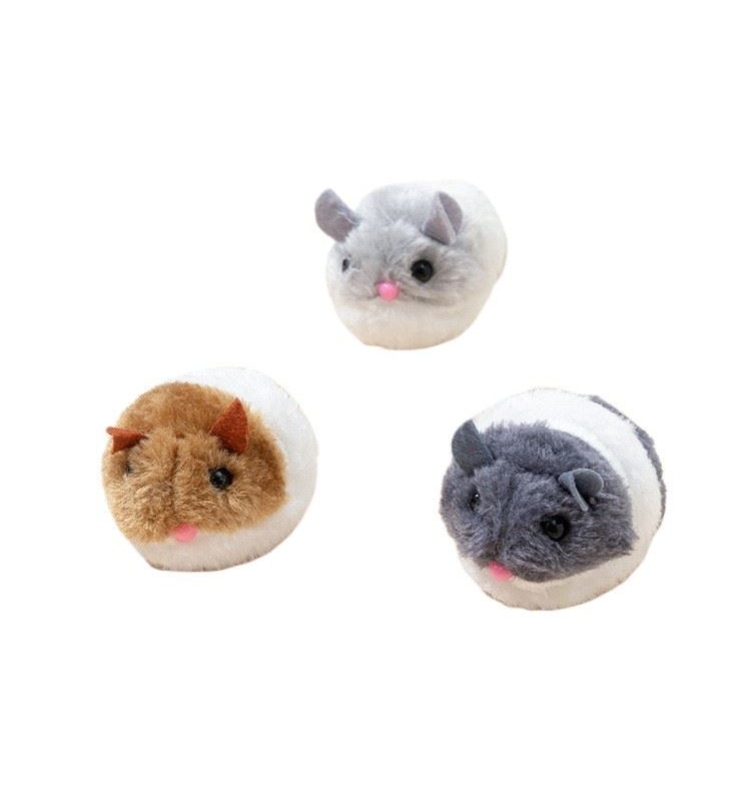 Pull rope vibrating plush mouse shape toy