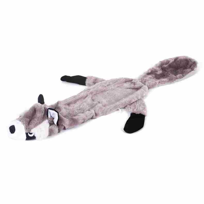 Plush fabric Tiger Squirrel Raccoon Lion shaped dog toy