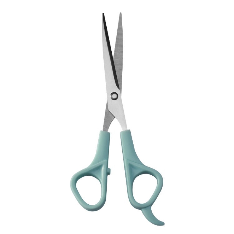 Blue and green flat scissors