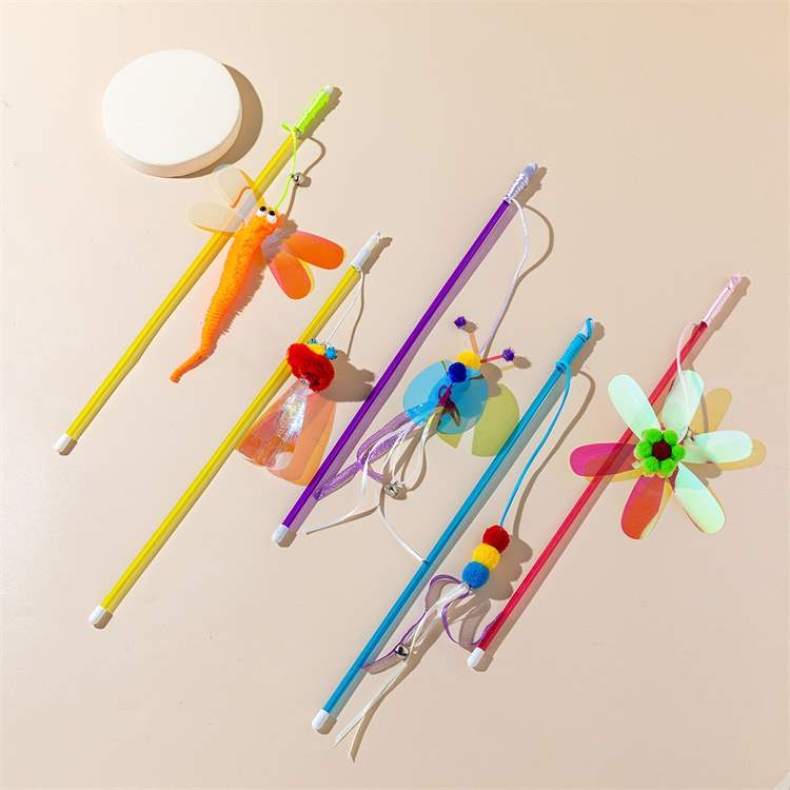 Colorful variety of funny cat sticks