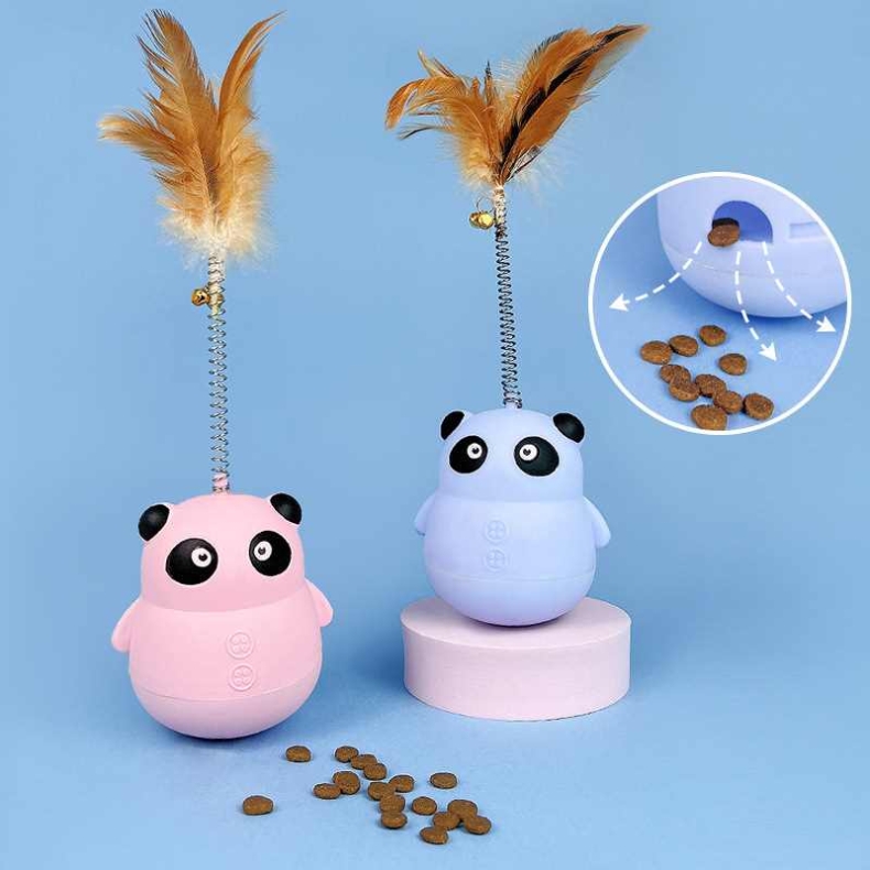 Panda shaped tumbler ball cat toy