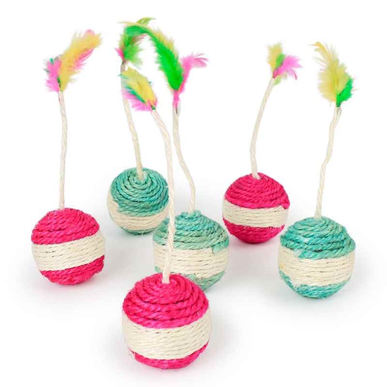 Sisal colorful feather shuttlecock ball