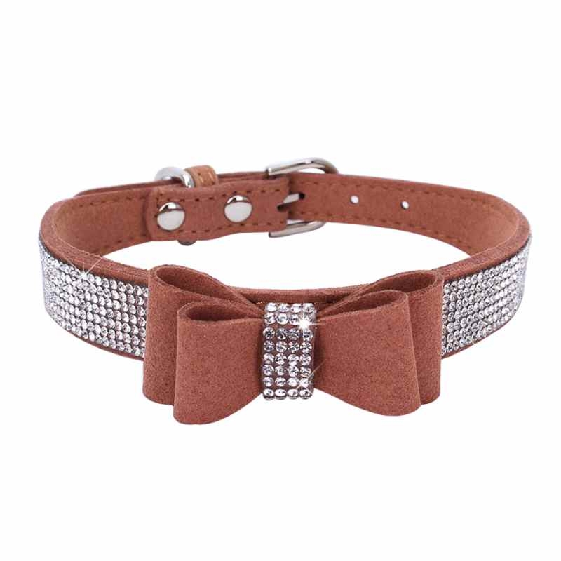 Bow Rhinestone Different Colour Pet Collar