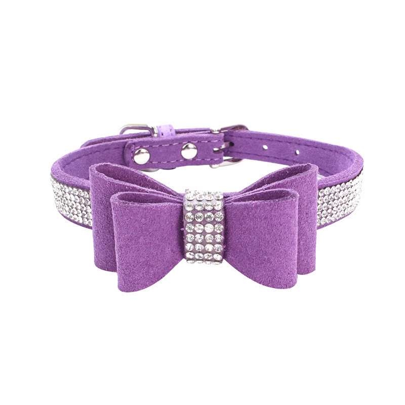 Bow Rhinestone Different Colour Pet Collar