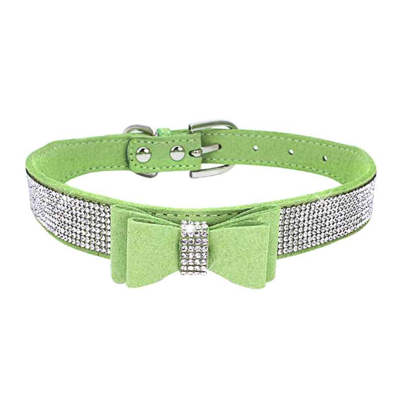 Bow Rhinestone Different Colour Pet Collar