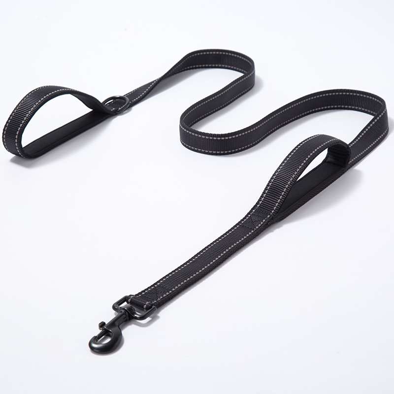 Nylon Braided Reflective Double Handle Dog Leash