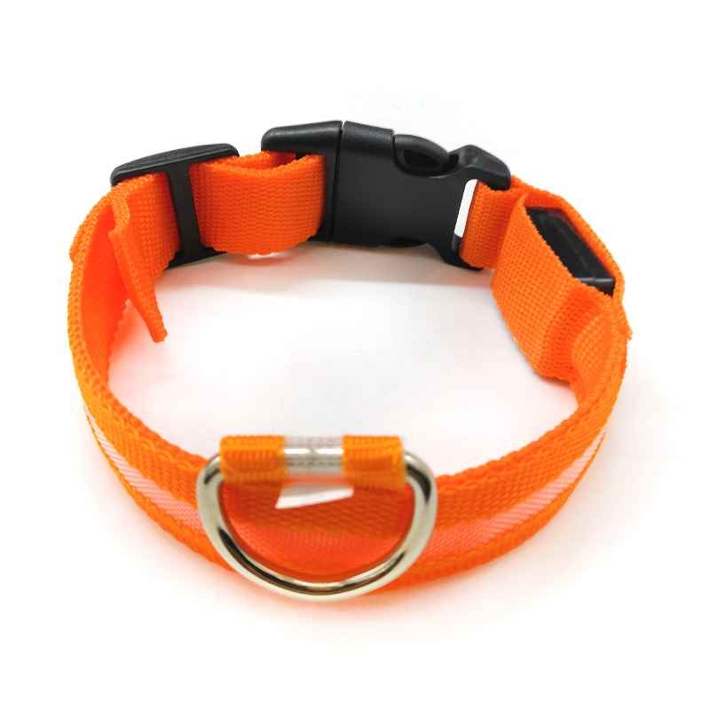 Nylon glowing solid colour pet collar