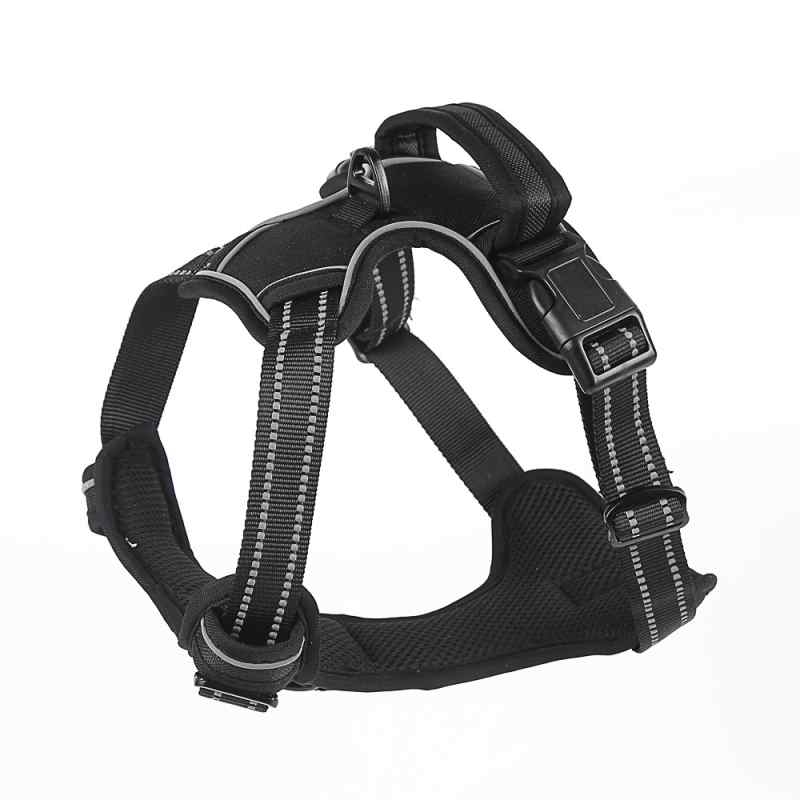 Polyester black red orange pet harness